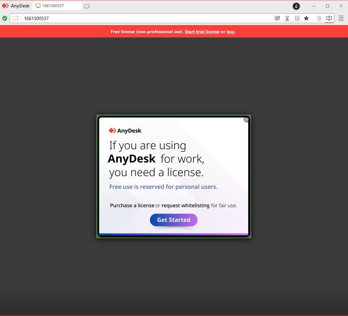 if you are using anydesk for work you need a license